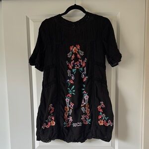 Free People Embroidered Mini Dress